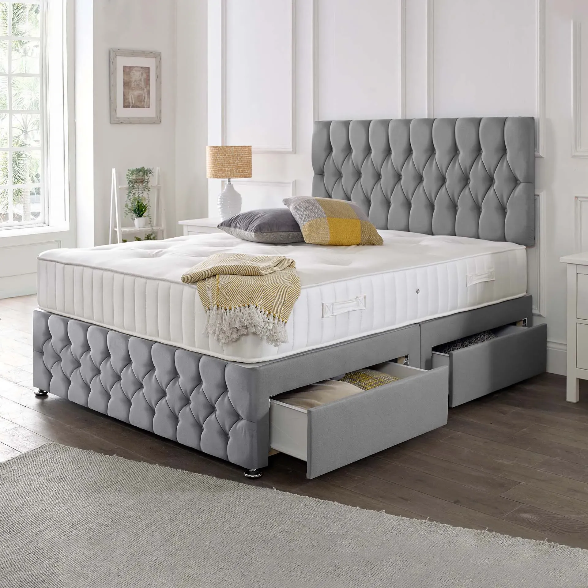 Divan Set with Headboard & Footboard - Upholstered product