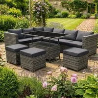 Serenity L-Shaped Corner Garden Set with Stools - Rattan alternate view