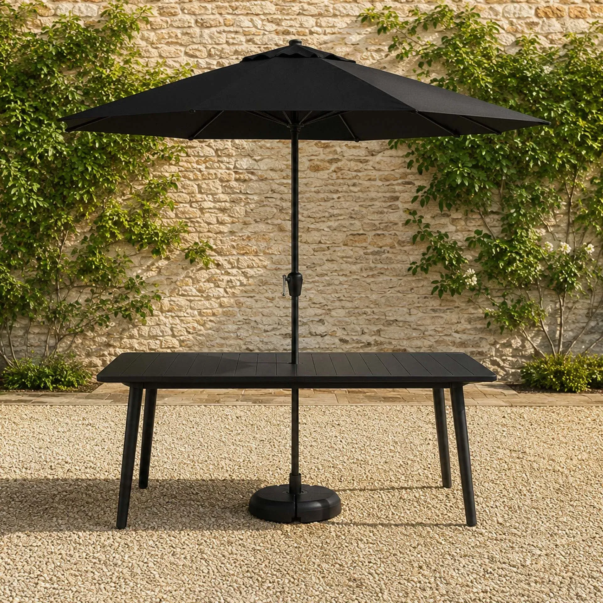 Table Parasol with Crank Handle - Dark Grey product