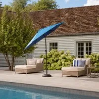 Table Parasol with Crank Handle - Navy alternate view