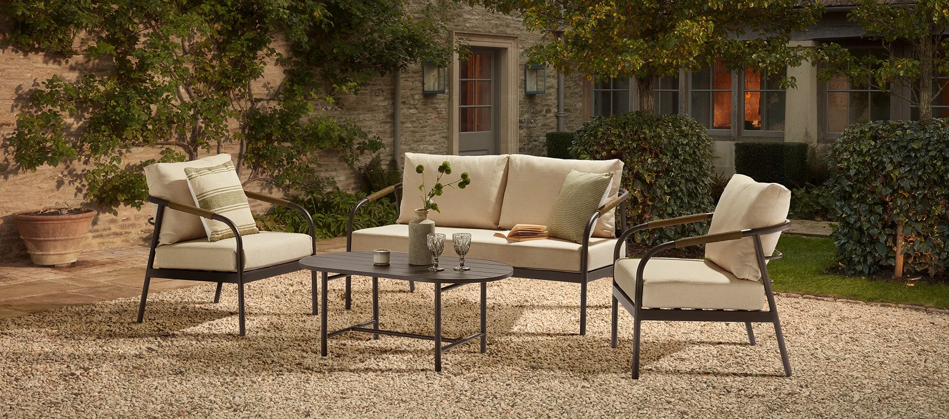 Adderley Sofa & Armchairs Set - Olive, Aluminium product