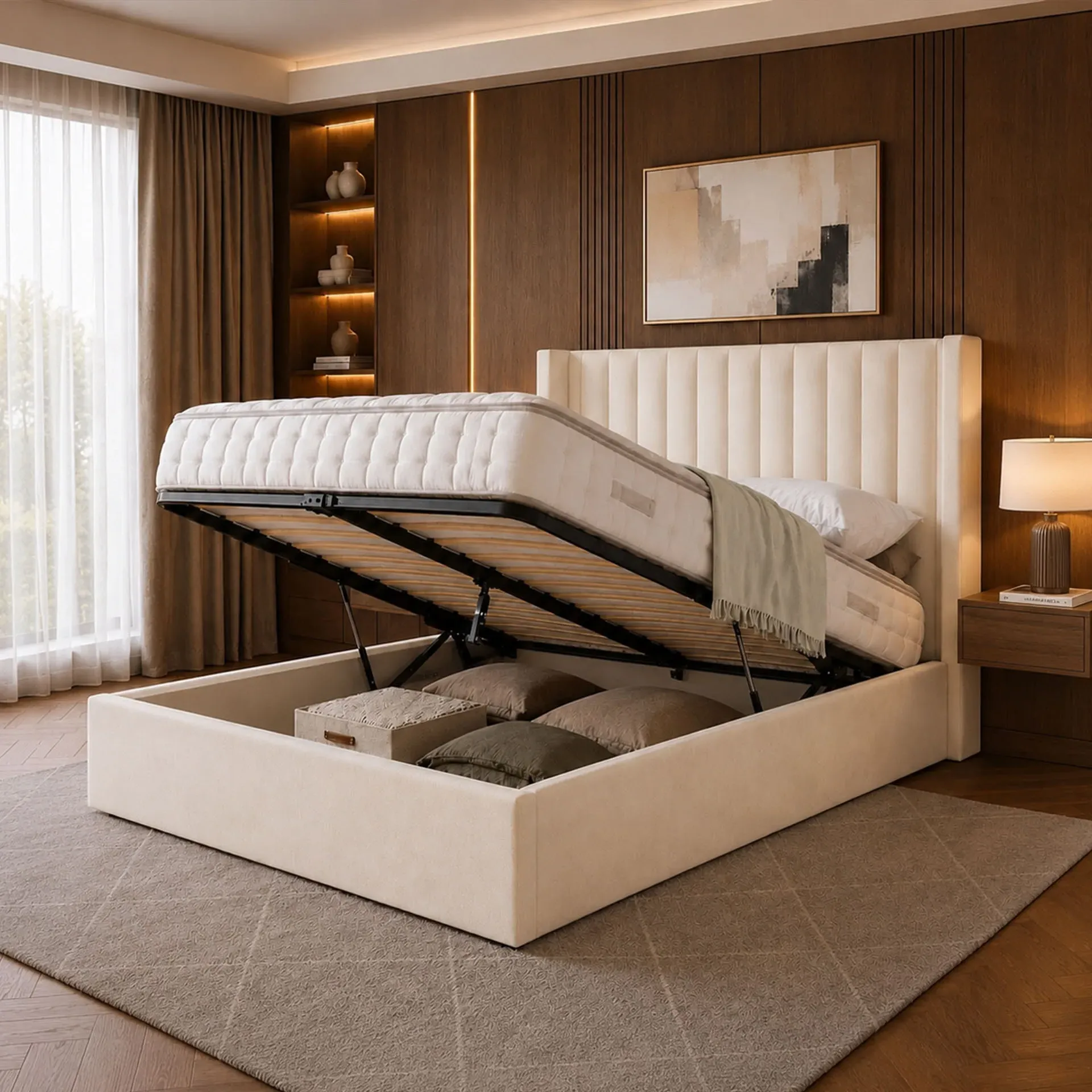 Alura Ottoman Storage Bed Frame - Plush Velvet product