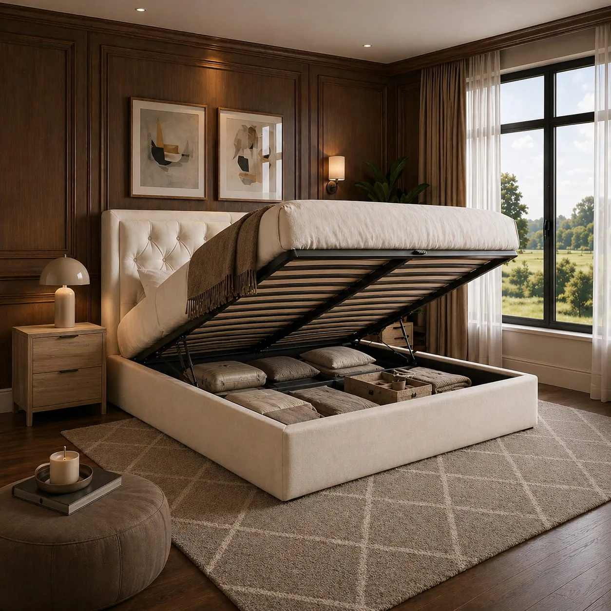 Aurea Ottoman Storage Bed - Plush Velvet product