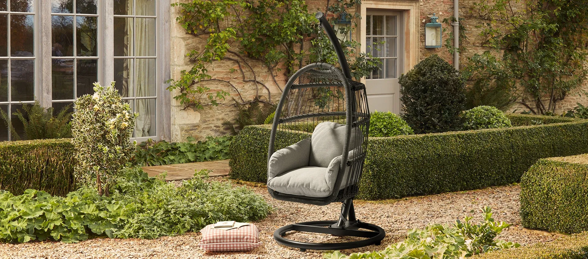 Bondi Foldable Swing Chair with Padded Cushion - Grey product