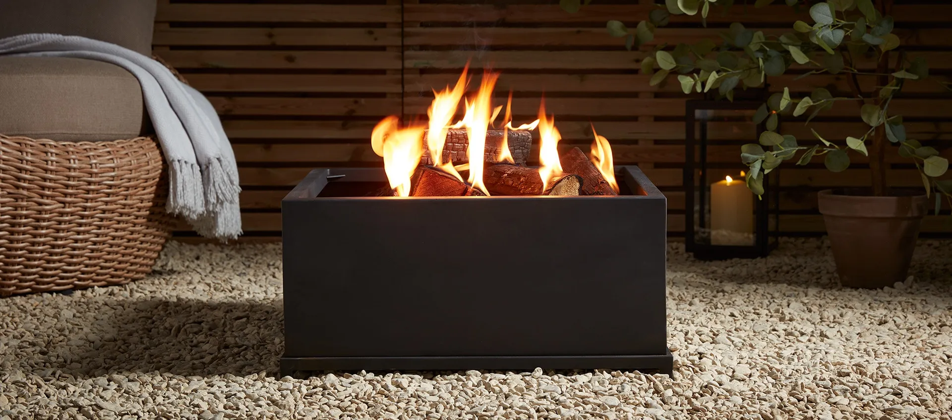 Freestanding Square Fire Pit - Steel product