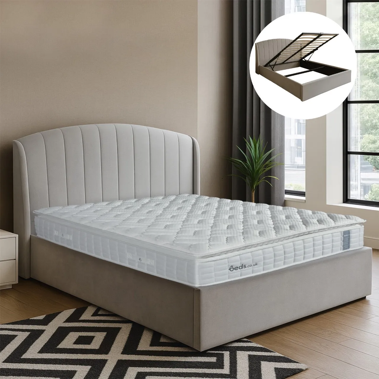 Isabelle Upholstered Ottoman Storage Gas Lift Bed product