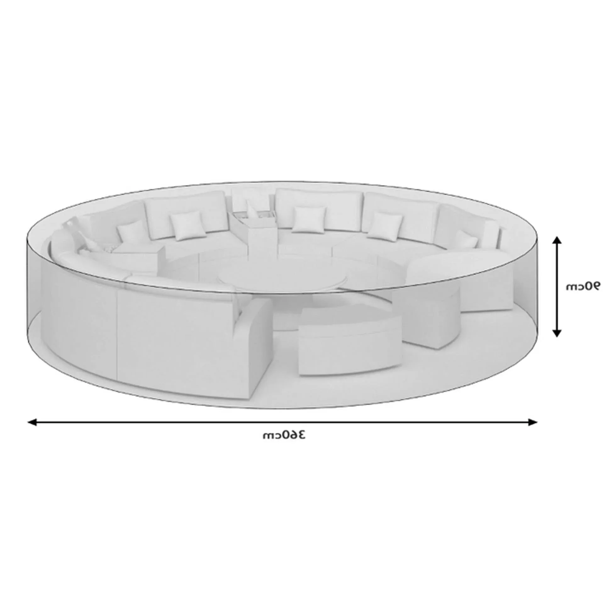 Large Arc Set Rattan Furniture Cover - PVC product