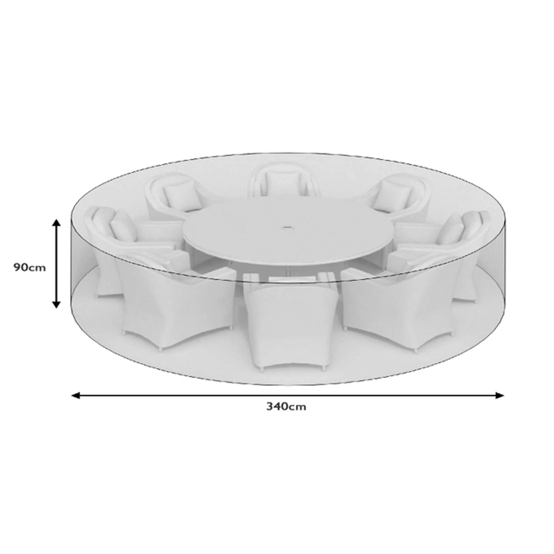 Large Round Dining & Arc Set Furniture Cover - PVC product