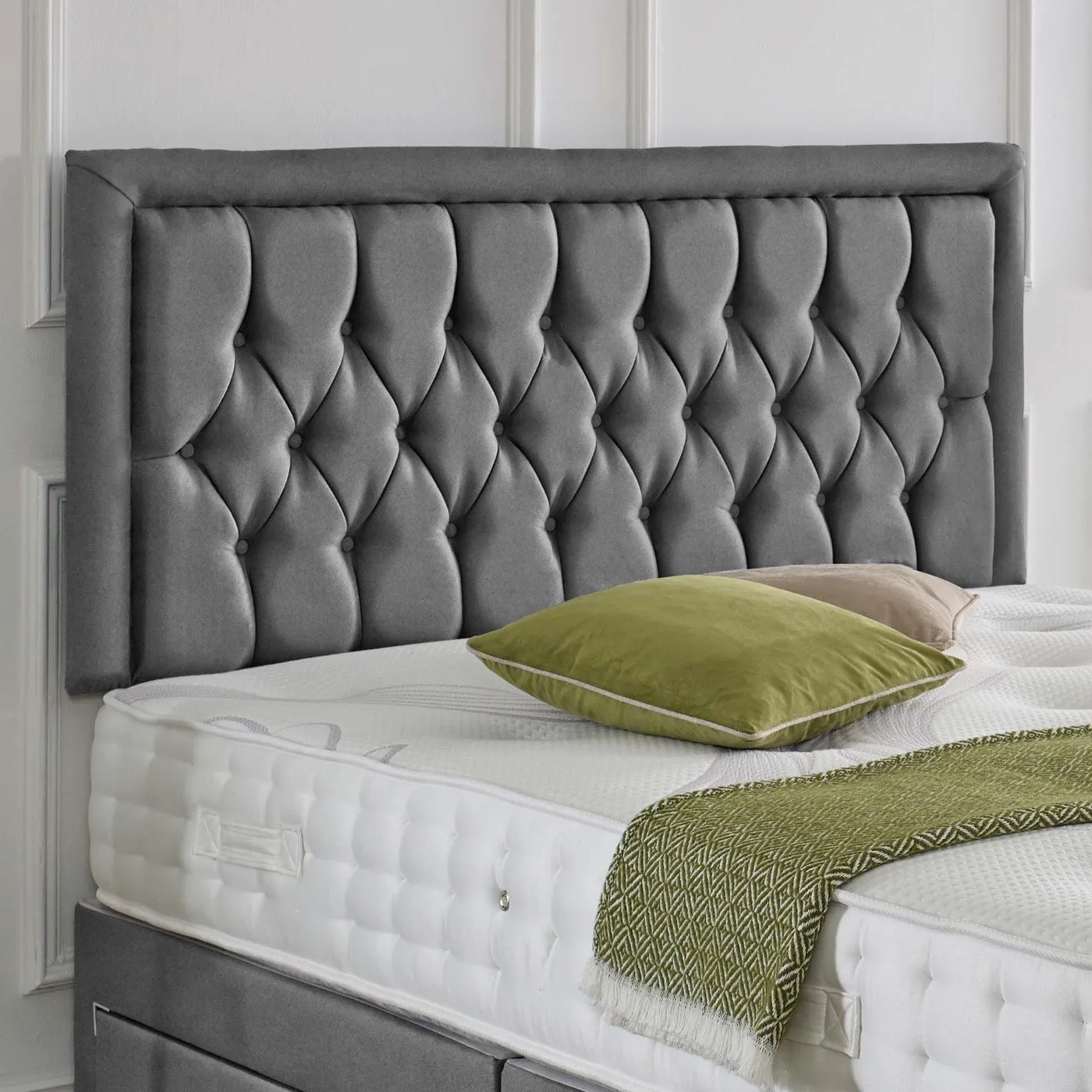 Lisbon Divan Headboard - Hand Pleated, Upholstered product