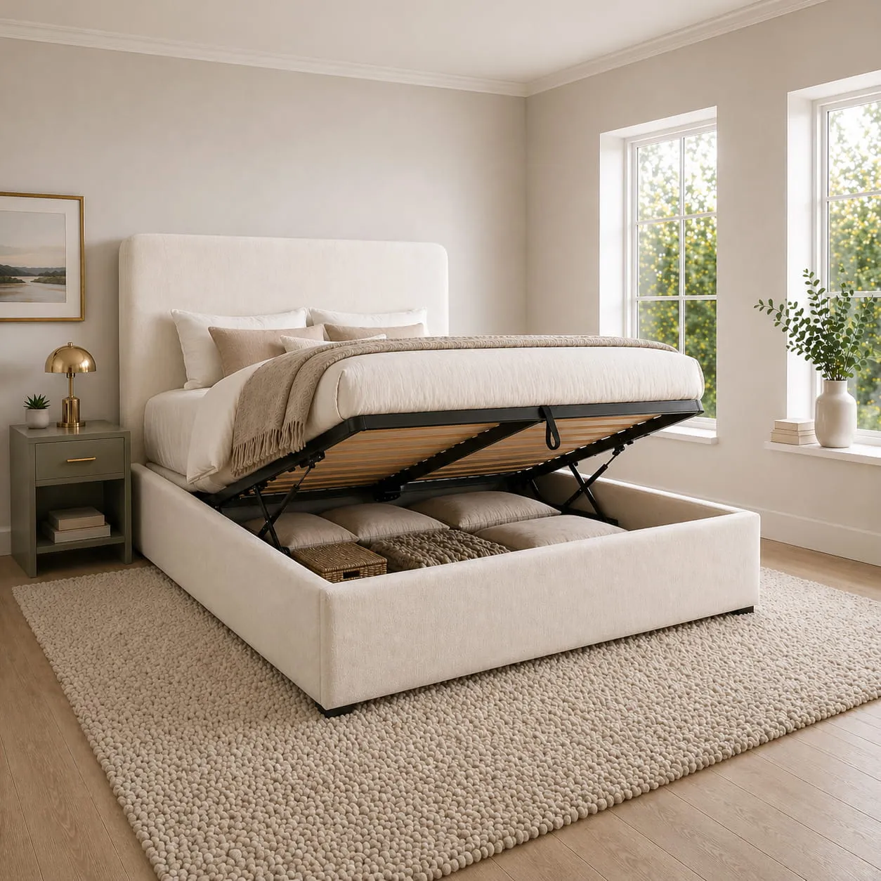 Milan Ottoman Storage Bed - Boucle product
