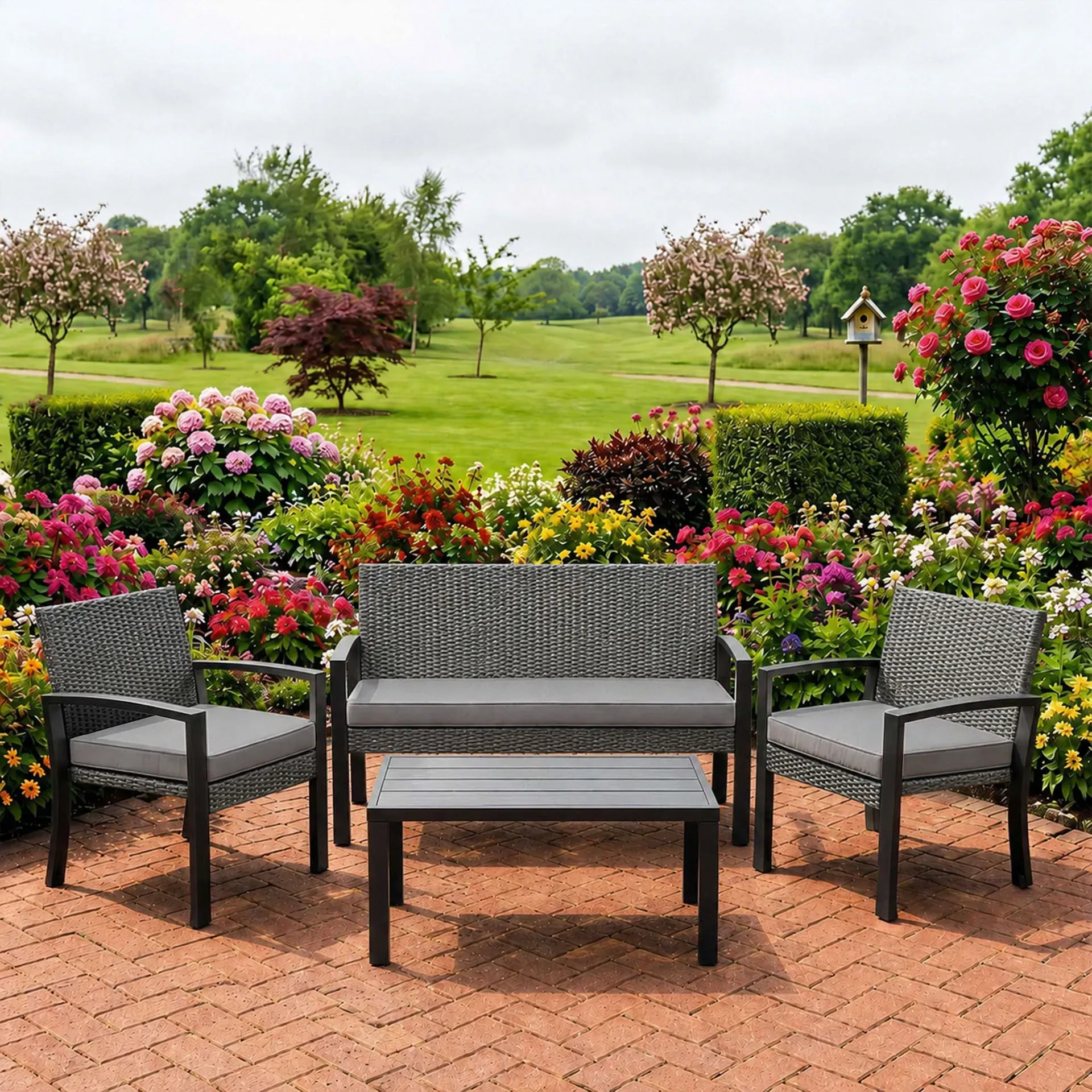Sophia Rattan Garden Set - PE Rattan, Steel Frame product