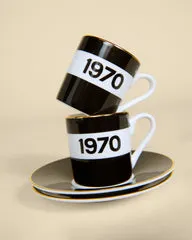 1970 Espresso Cup and Saucer Set - Black, Gold product