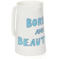Bella Freud Bored & Beautiful Ceramic Jug - White, Blue alternate view