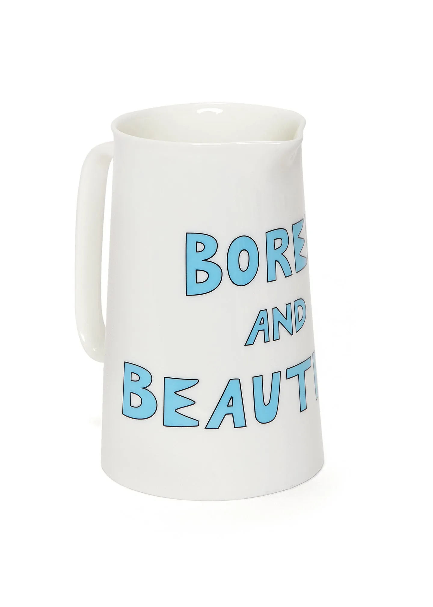 Bella Freud Bored & Beautiful Ceramic Jug - White, Blue product