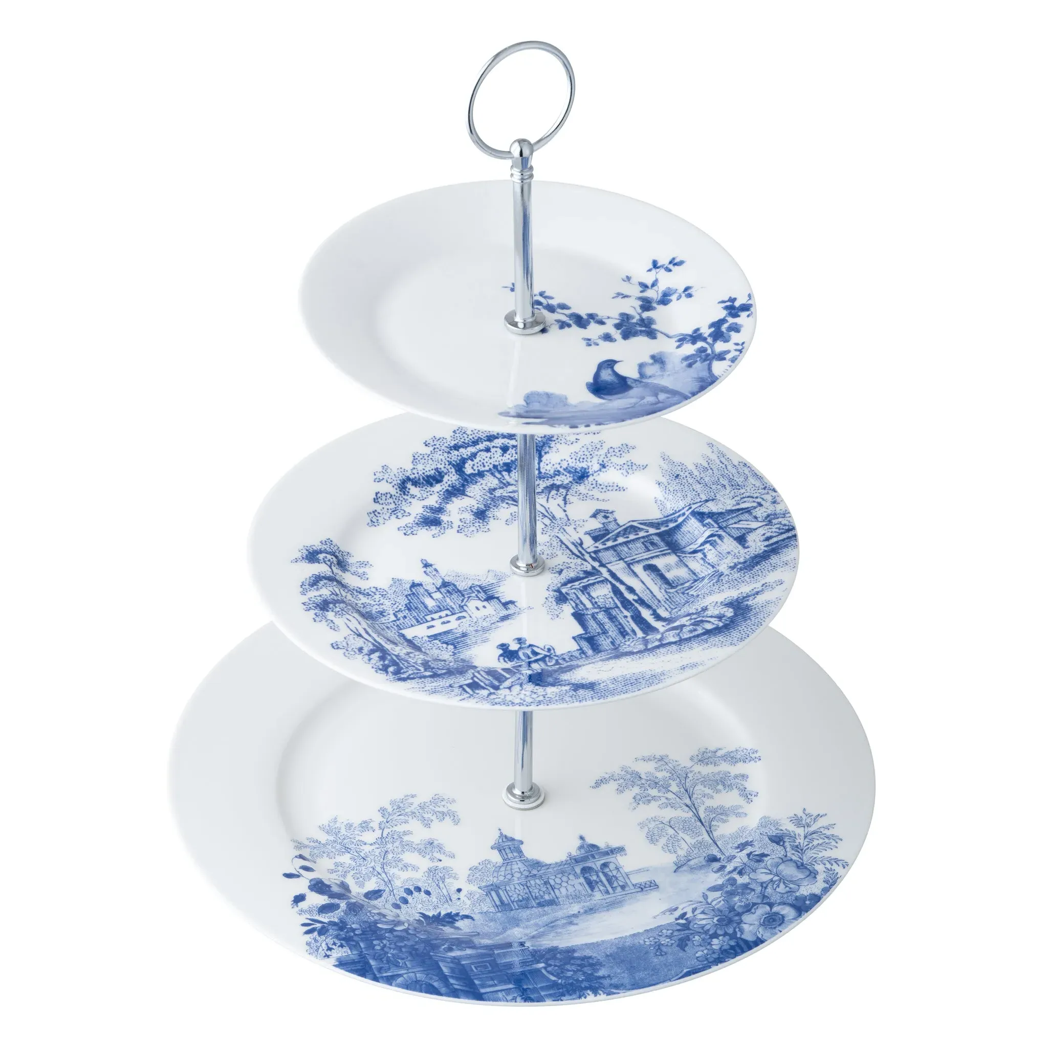 Archive Blue Three Tier Cake Stand - Blue, Fine China product
