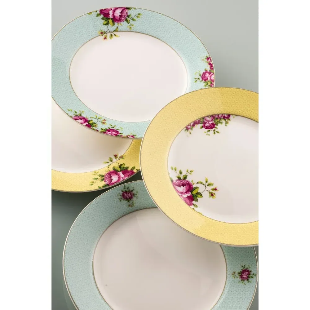 Archive Rose Side Plates Set - Lemon, Mint