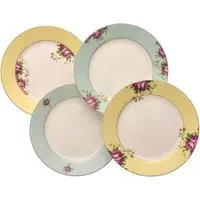 Archive Rose Side Plates Set - Lemon, Mint