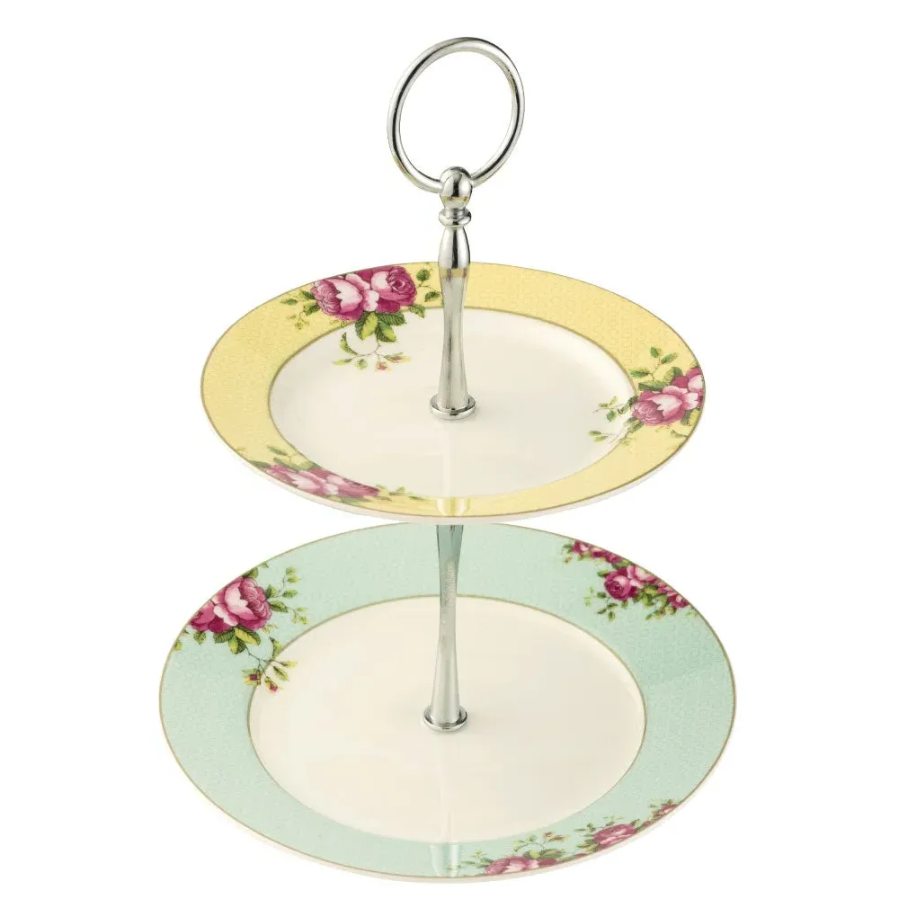 Archive Rose Two-Tiered Cake Stand - Fine China product