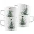 Little Robin Christmas Tree Mugs Set of 4