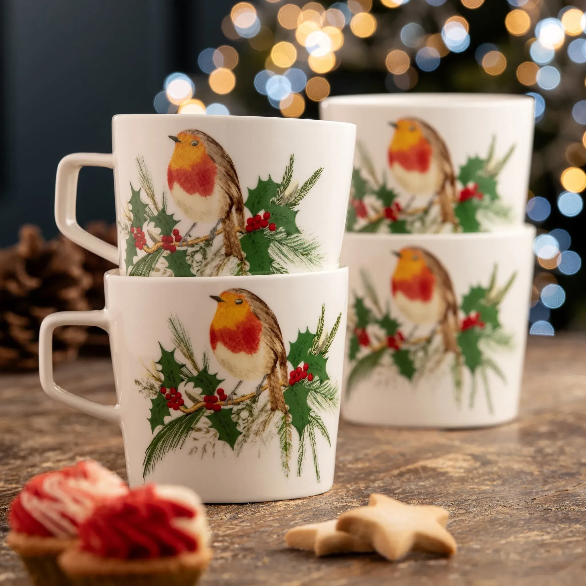 Robin Mugs Set of 4 - Fine China