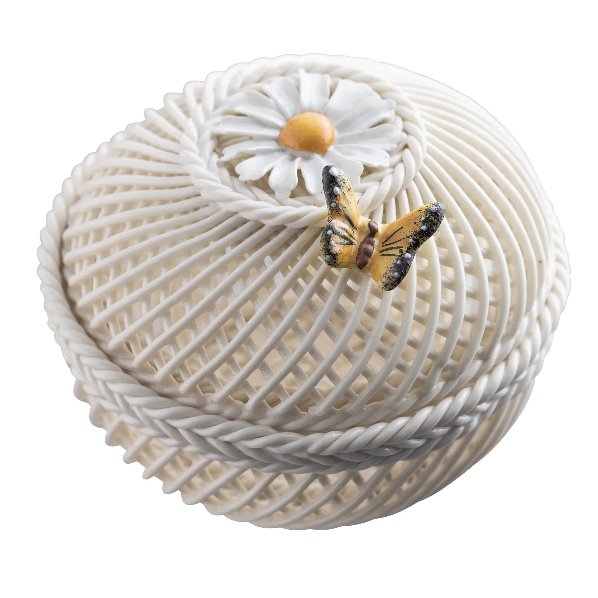Belleek Classic Flowers of the Month April Daisy Basket - Porcelain product