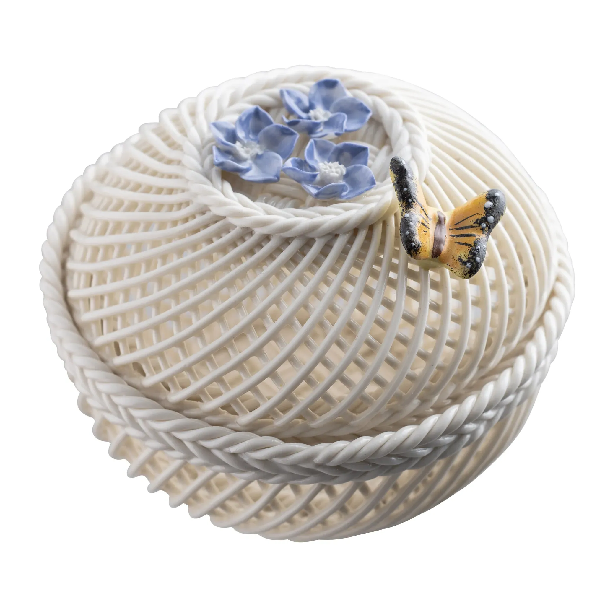 Belleek Classic Flowers of the Month July Trinket Basket - Porcelain product