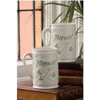 Belleek Himself & Herself Mug Set - White