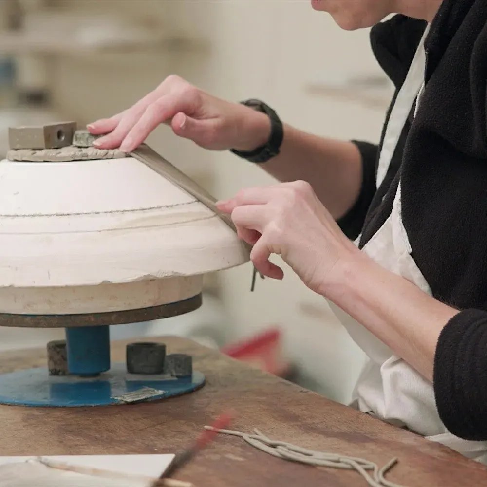 Belleek Large Oval Covered Basket - Cream