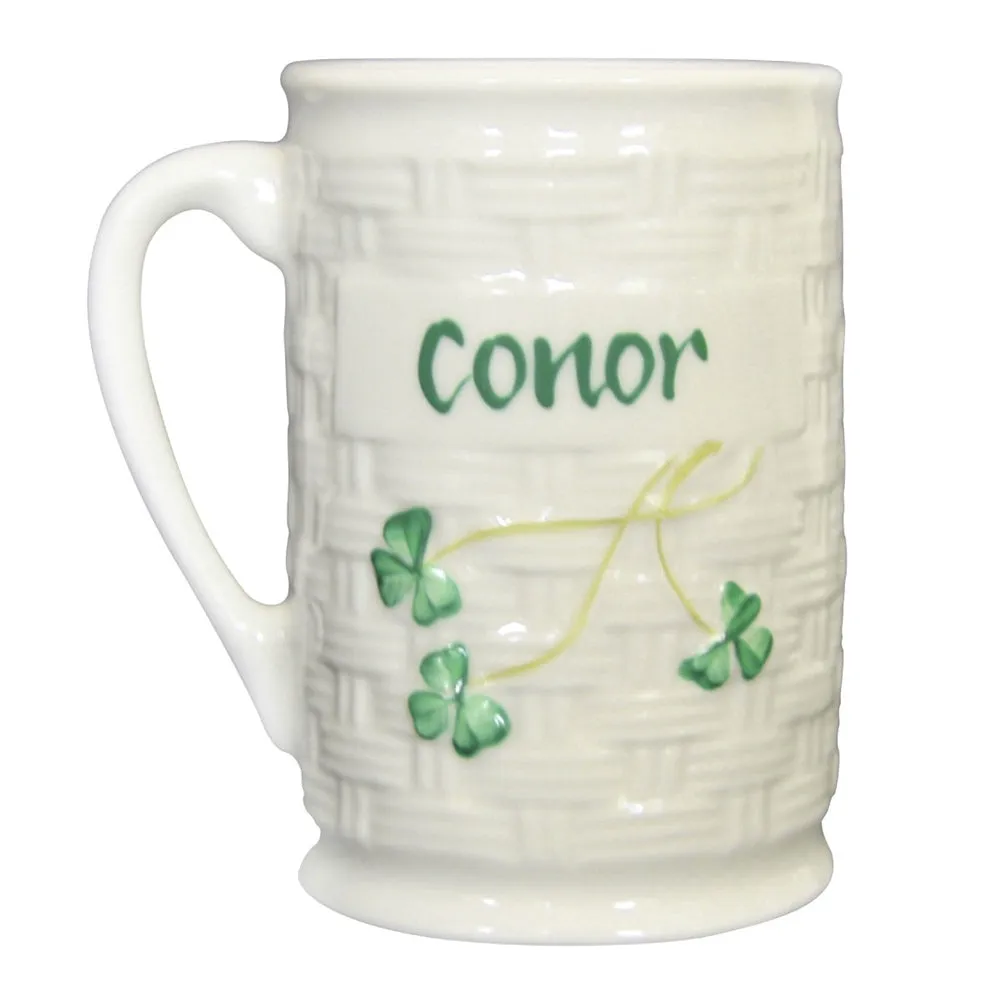 Belleek Personalised Basketweave Mug - White, Ceramic product