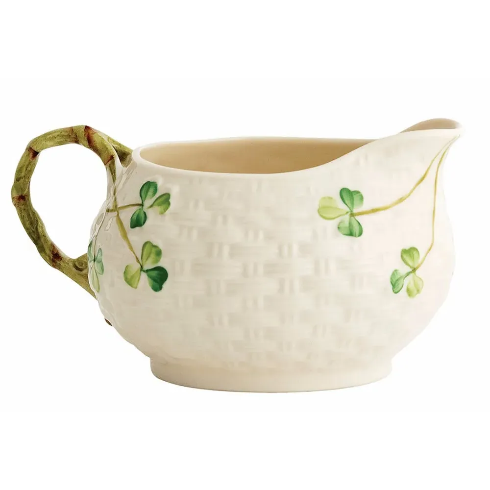Belleek Shamrock Cream Jug - White, Ceramic product