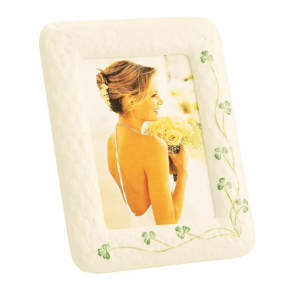 Belleek Shamrock Porcelain Photo Frame - White product