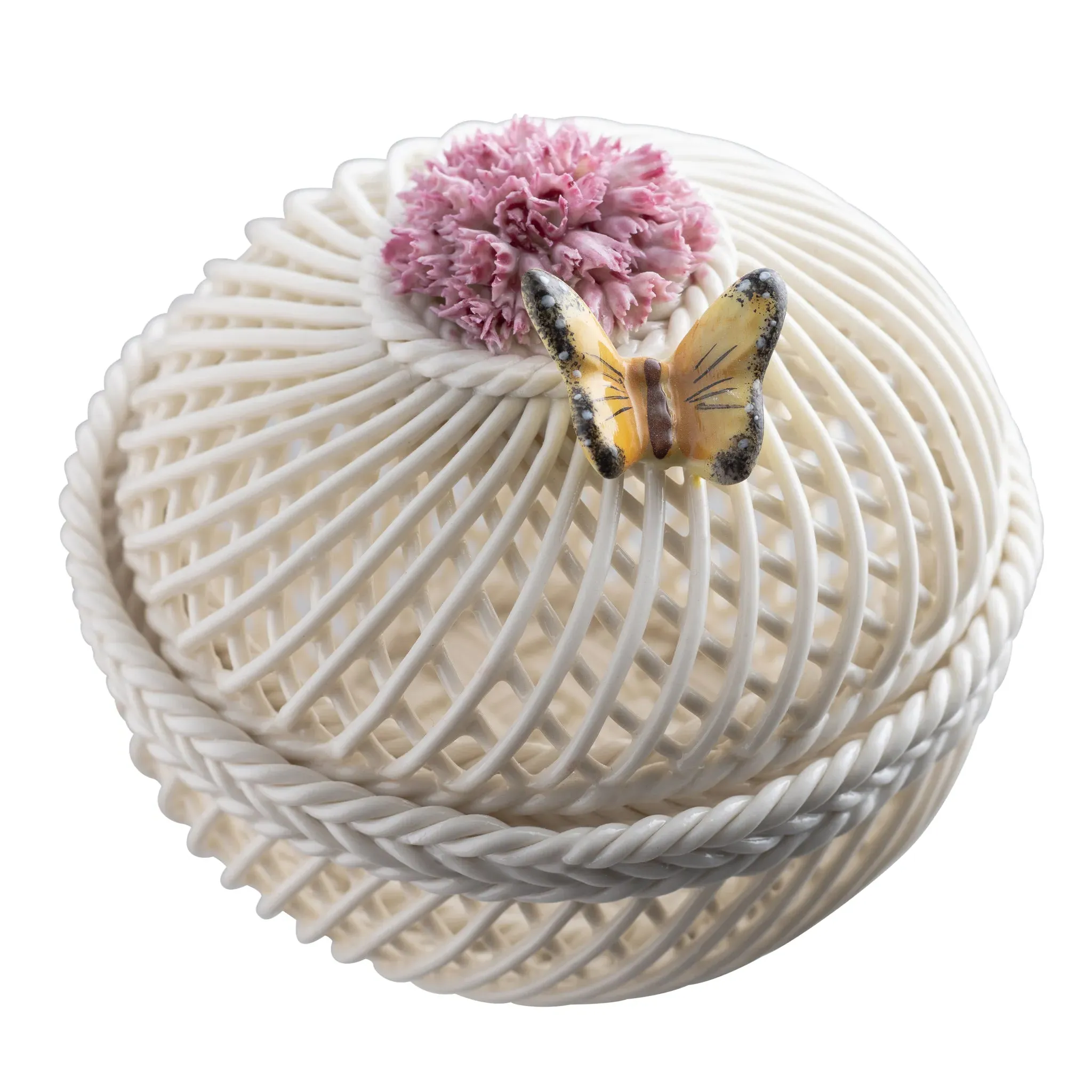 Flowers of the Month January Carnation Trinket Basket - Porcelain product
