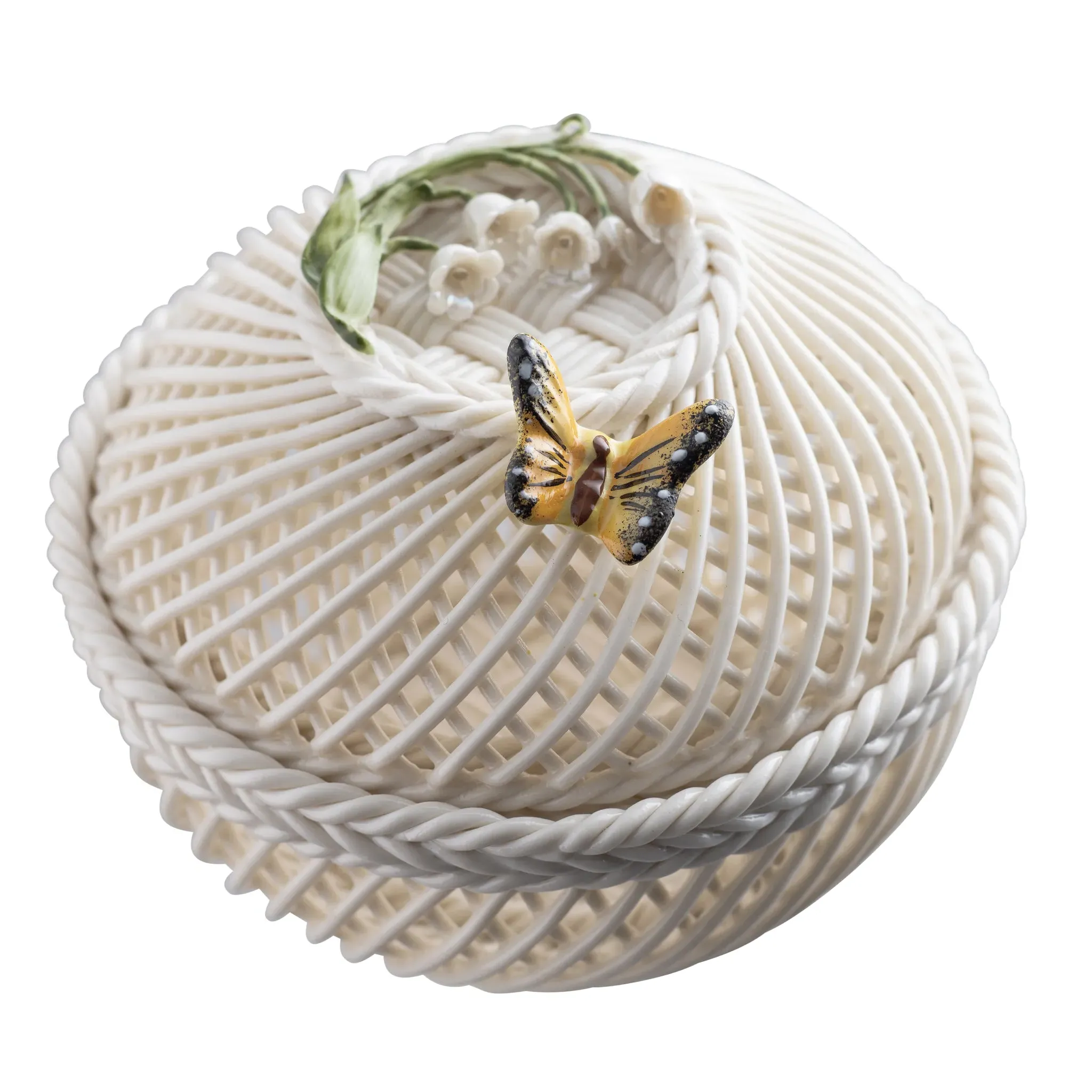 Flowers of the Month May Lily of the Valley Basket - Porcelain product