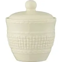 Galway Weave Sugar Bowl - White, Parian China