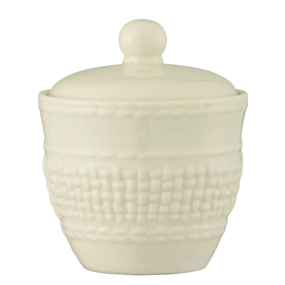 Galway Weave Sugar Bowl - White, Parian China image