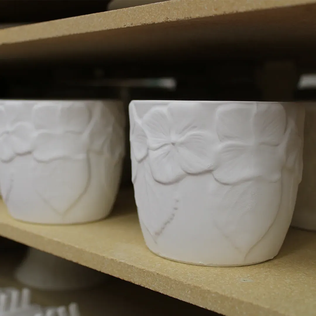 Hydrangea Set of Two Mugs - White