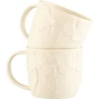 Hydrangea Set of Two Mugs - White
