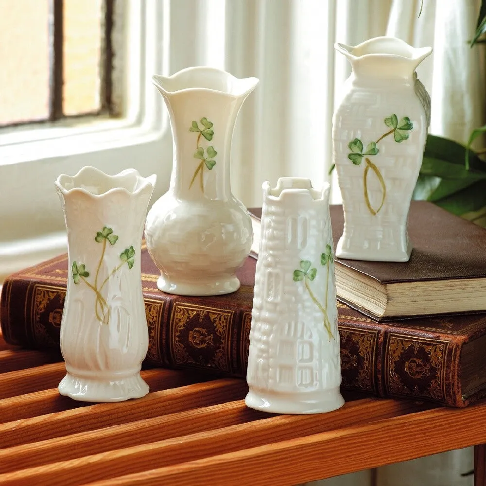Mini Shamrock Vase Set of 4 - Hand Painted