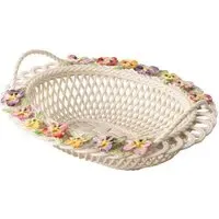 Pansy Oval Basket - Hand Painted