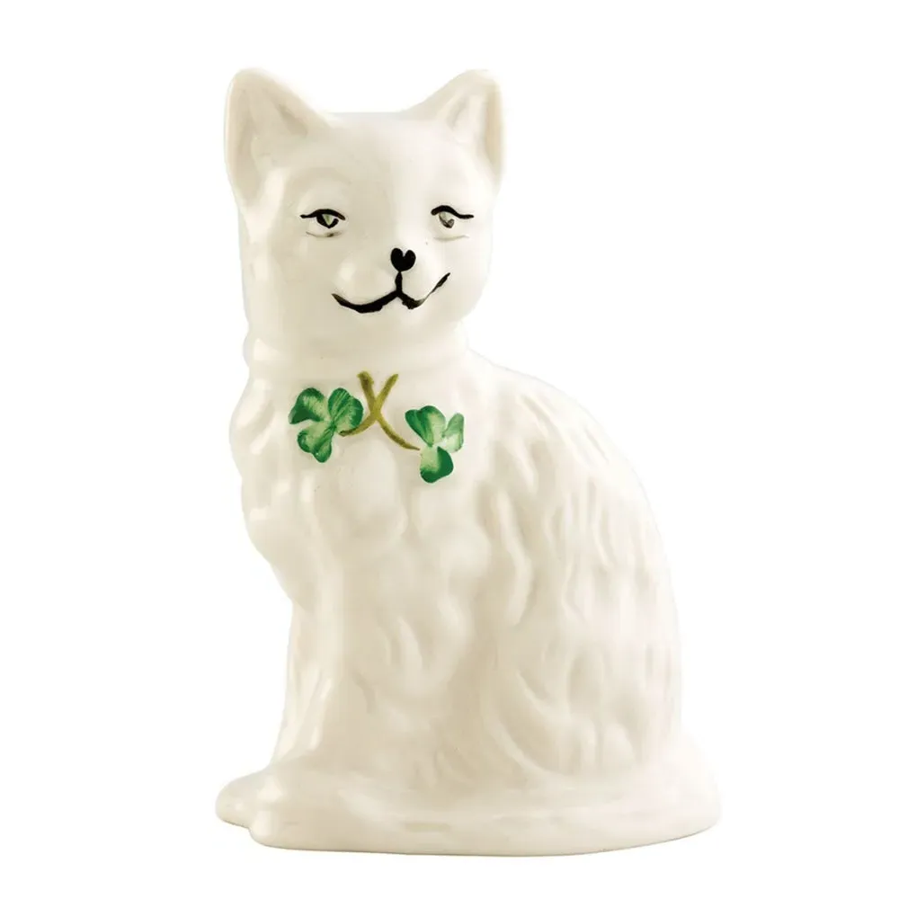 Quizzical Cat Figurine - Hand Painted image