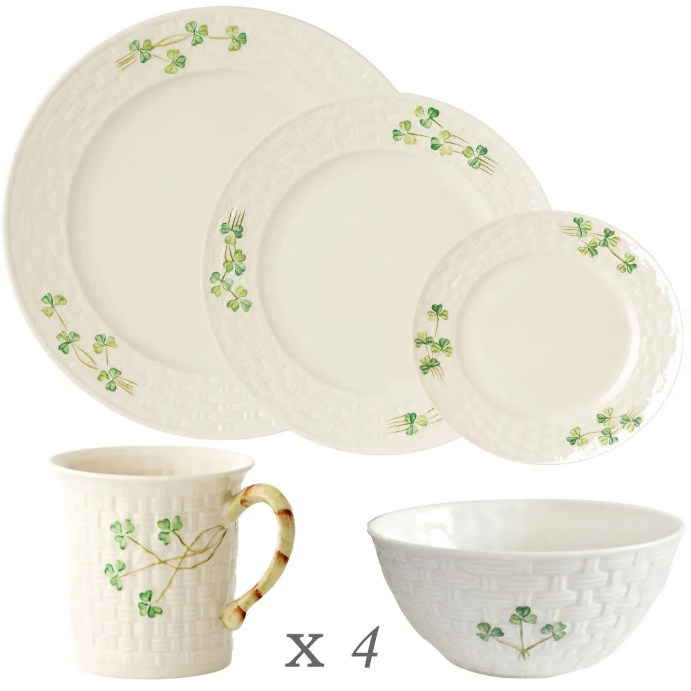 Shamrock 20 Piece Dining Set - White, China