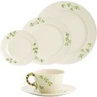 Shamrock 5 Piece Dining Set - White, China