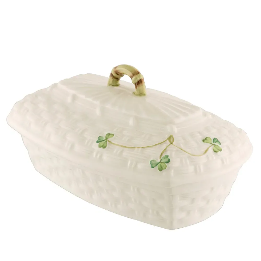 Shamrock Butter Dish - Irish Porcelain image
