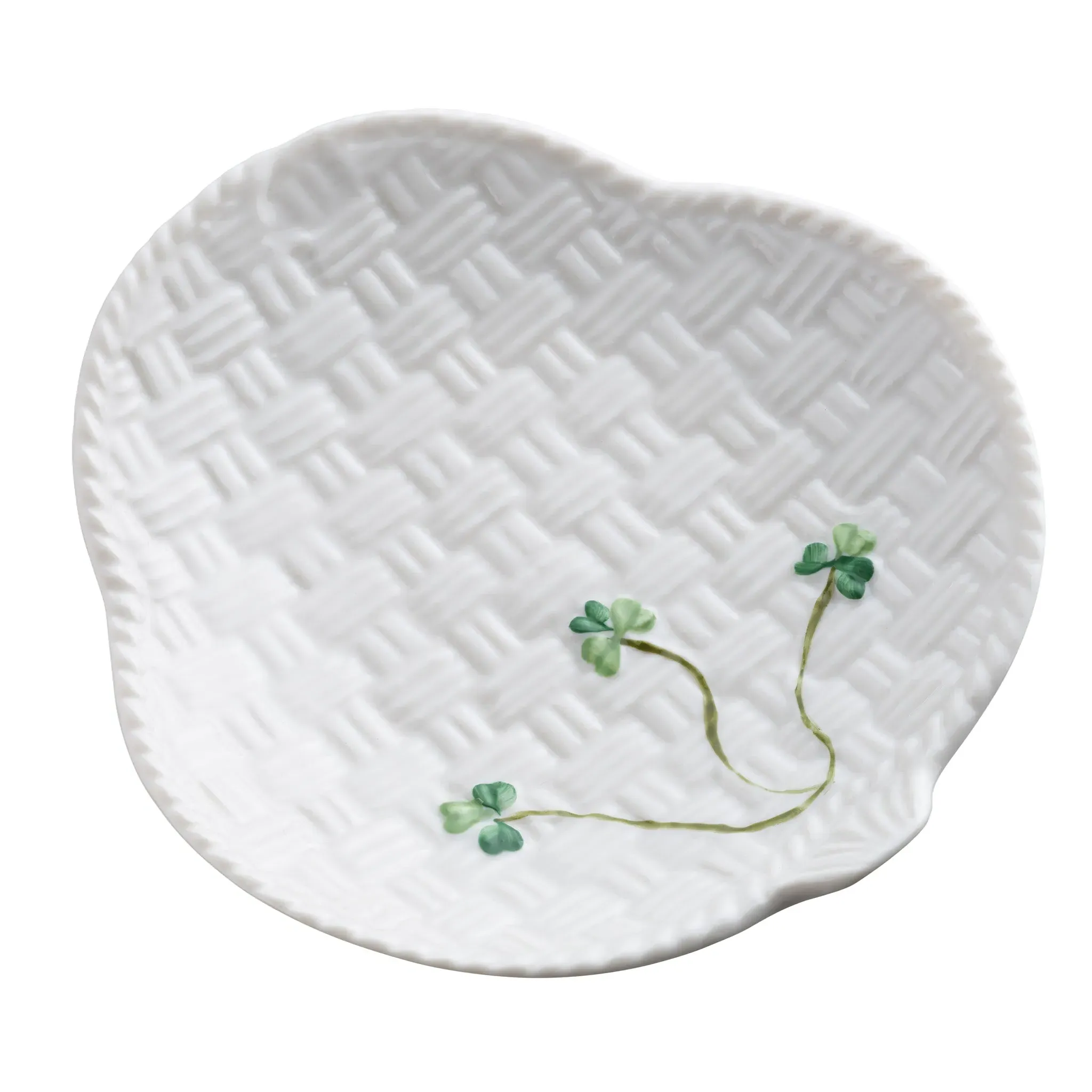 Shamrock Canape Plate Set of 2 - White image