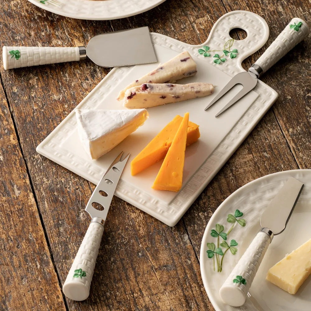 Shamrock Cheese Board - White