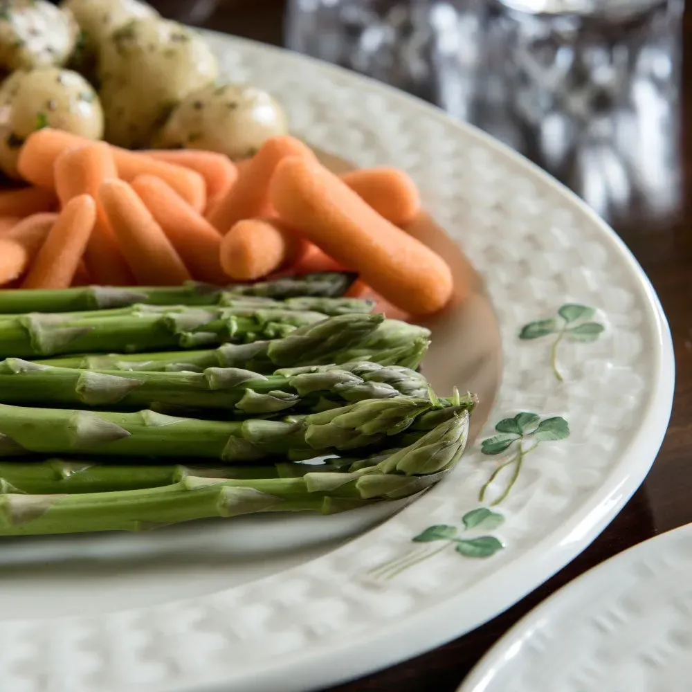 Shamrock Dinner Plate - White
