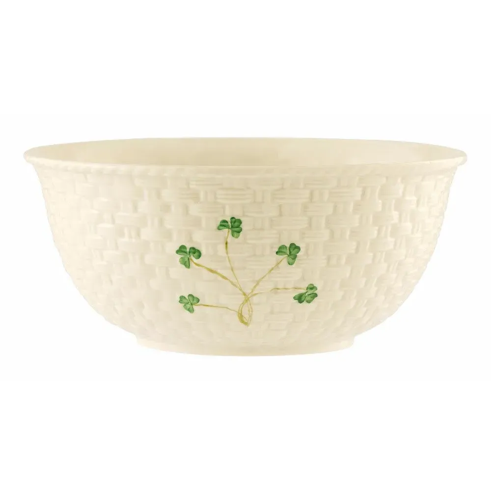 Shamrock Mixing Bowl with Basketweave - Hand Painted image