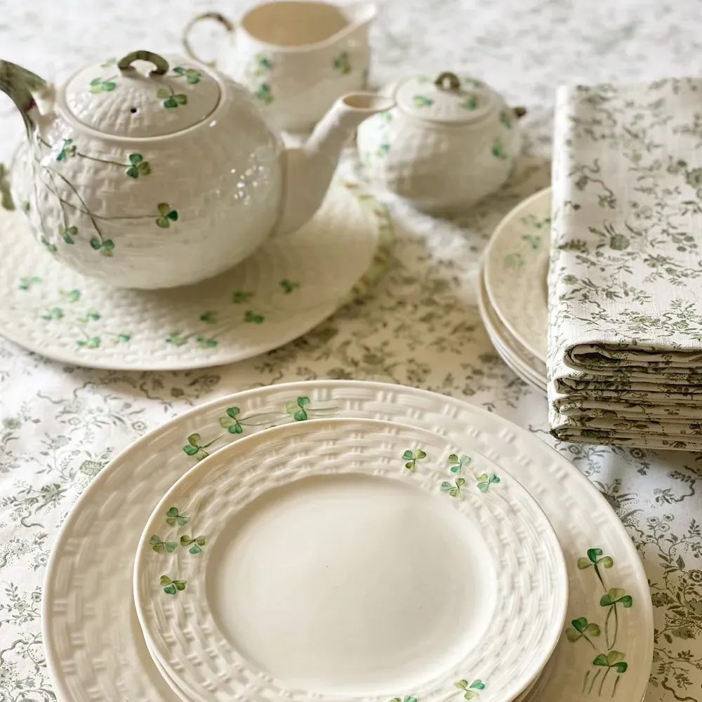 Shamrock Sugar Bowl with Lid - White
