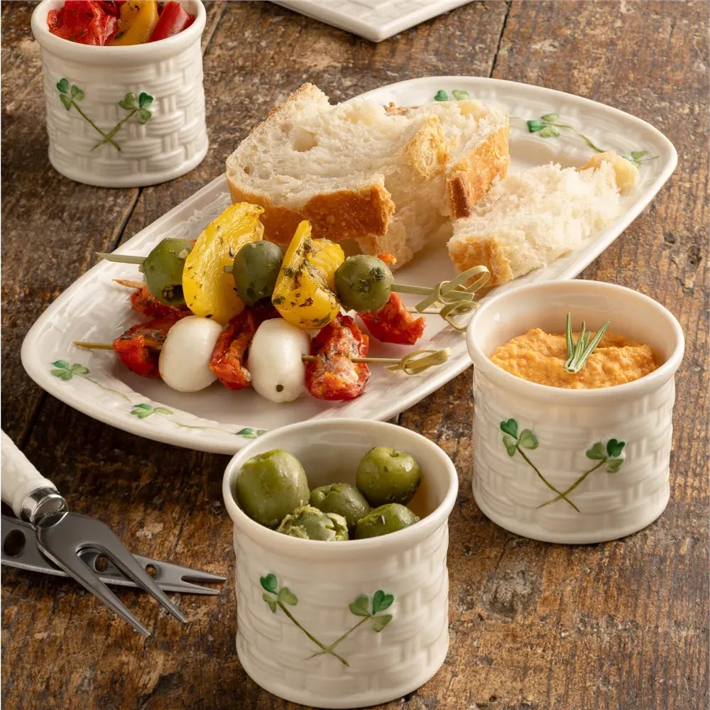 Shamrock Tapas Set with Tray - White