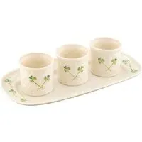 Shamrock Tapas Set with Tray - White